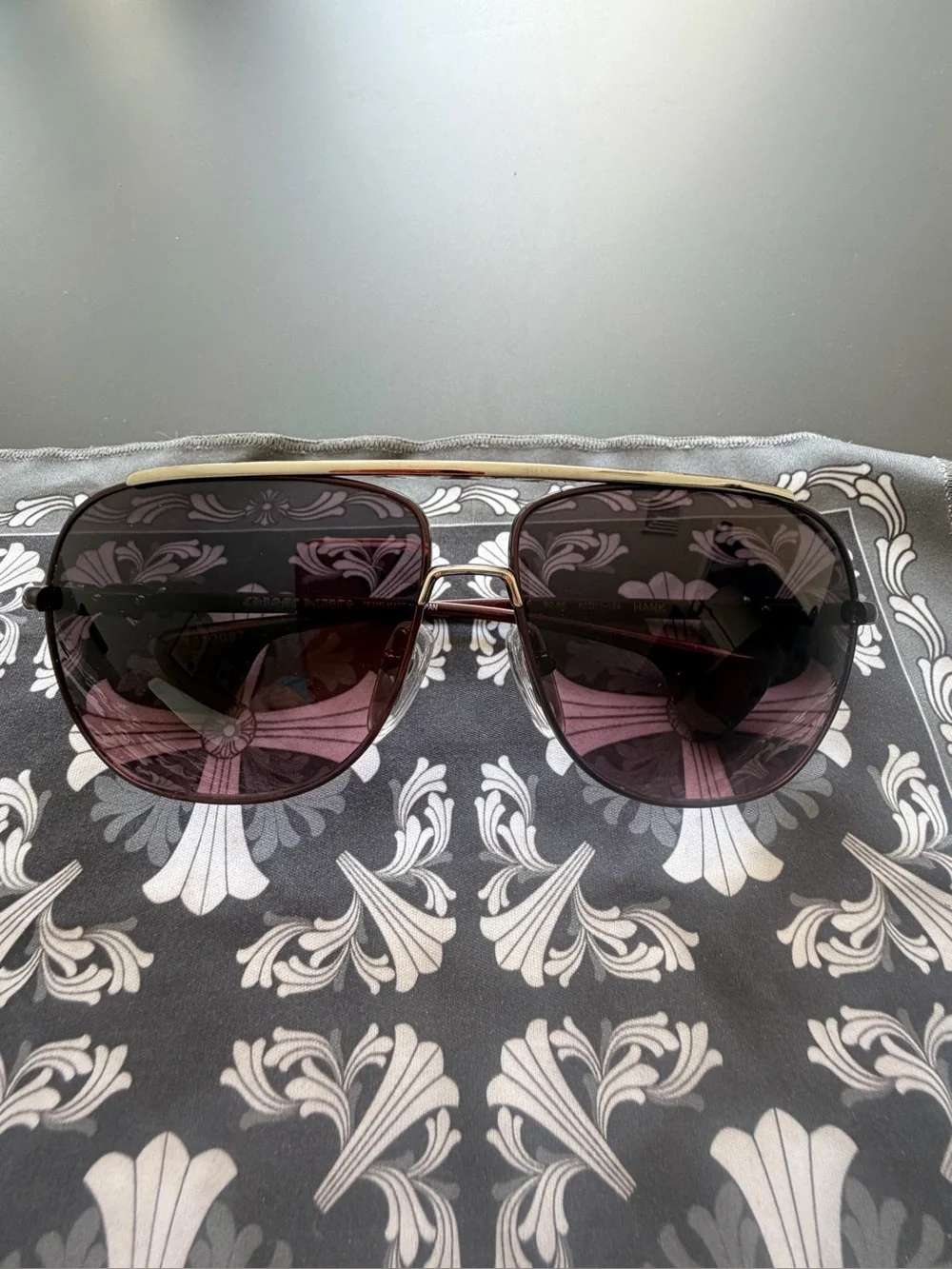 Chrome Hearts HANKk Aviator Cherry Designer Sunglasses  Burgundy